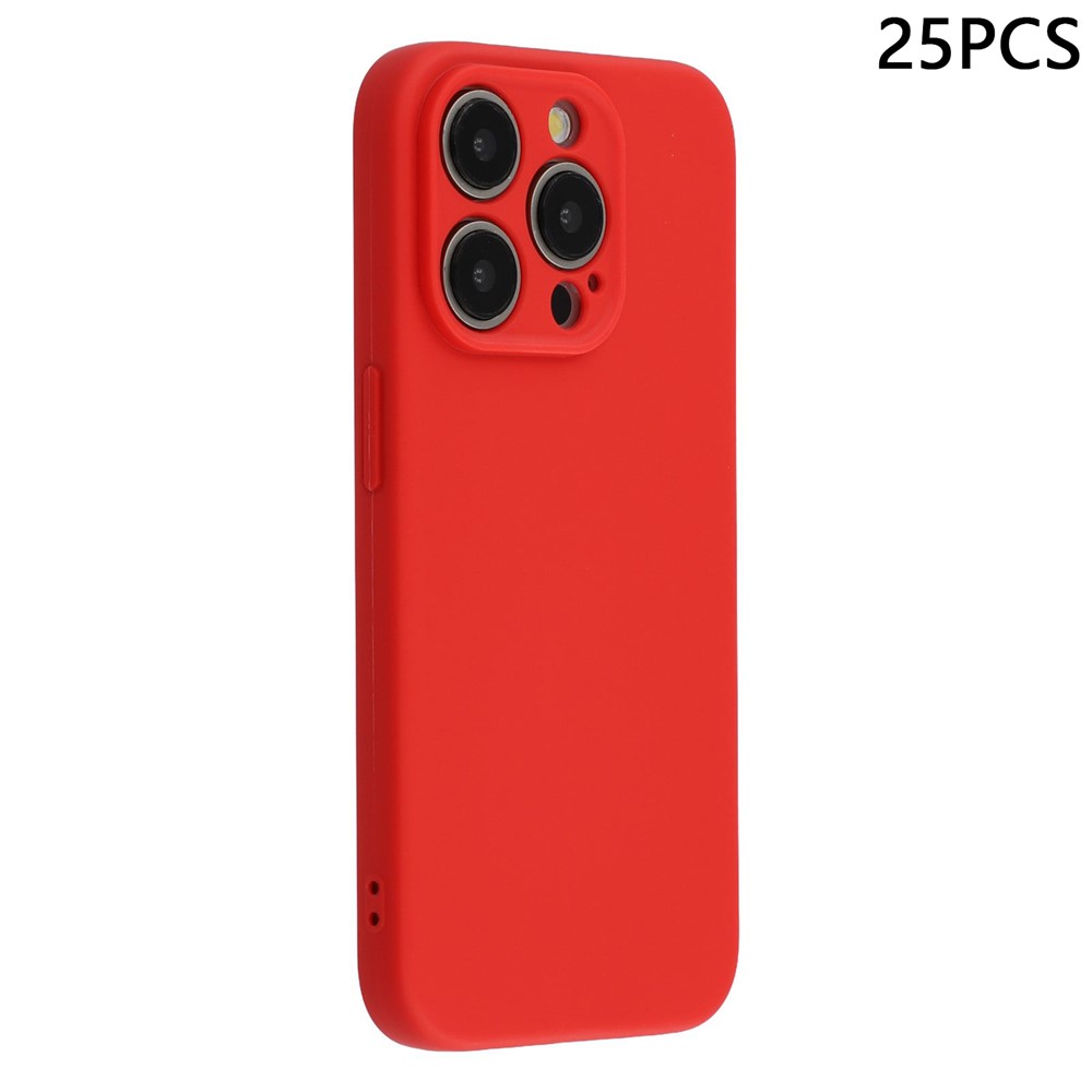 Bulk Purchasing 25Pcs For iPhone 14 Pro Max Case 1.2mm TPU Matte Phone Cover - Red