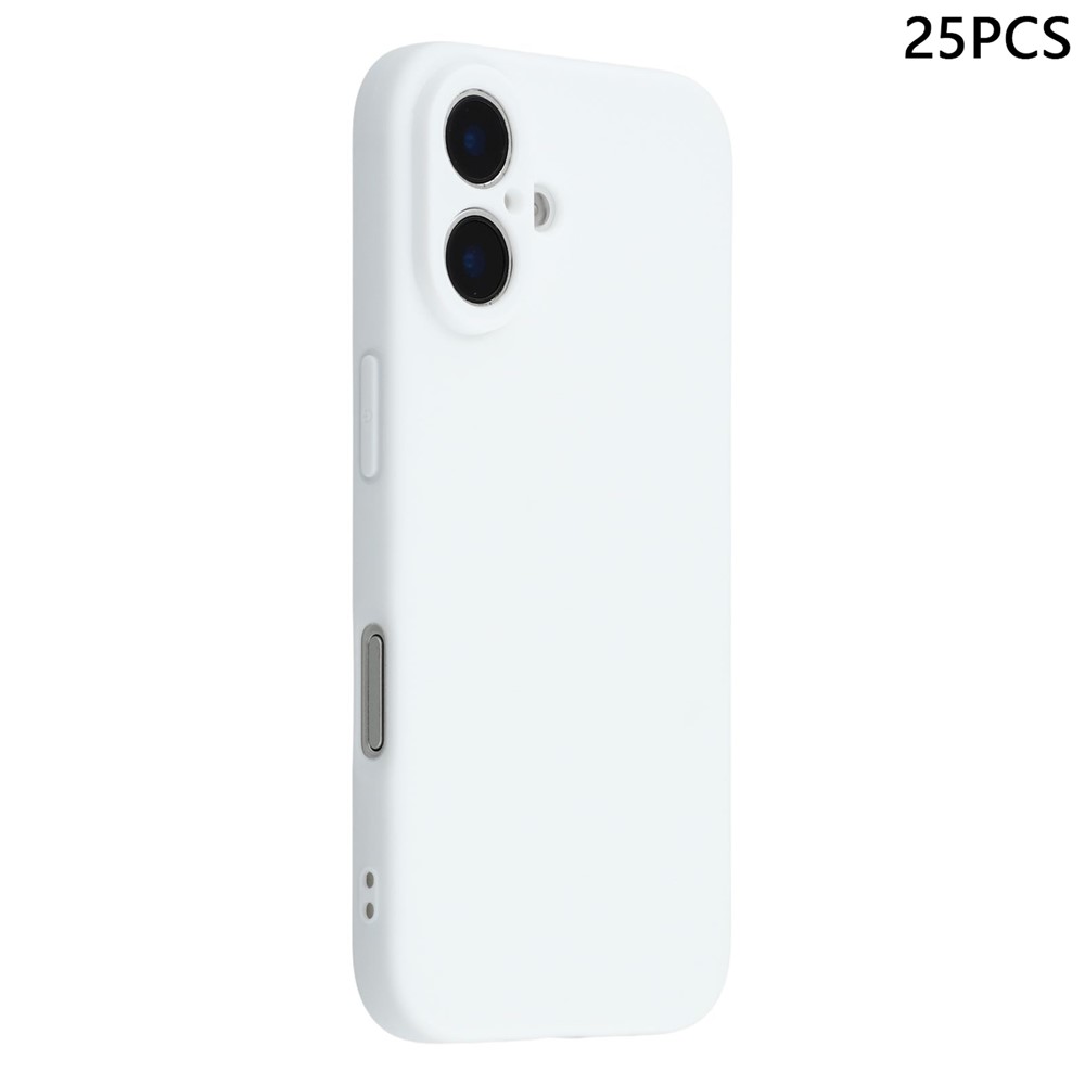 Bulk Purchasing 25Pcs For iPhone 16 Plus Case 1.2mm TPU Matte Phone Cover - White