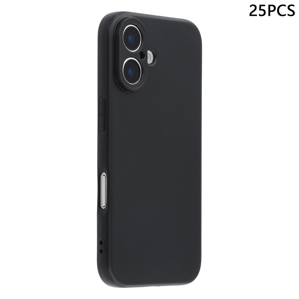 Bulk Purchasing 25Pcs For iPhone 16 Plus Case 1.2mm TPU Matte Phone Cover - Black