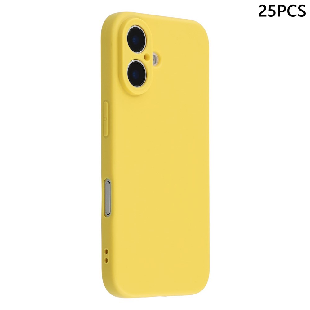 Bulk Purchasing 25Pcs For iPhone 16 Plus Case 1.2mm TPU Matte Phone Cover - Yellow