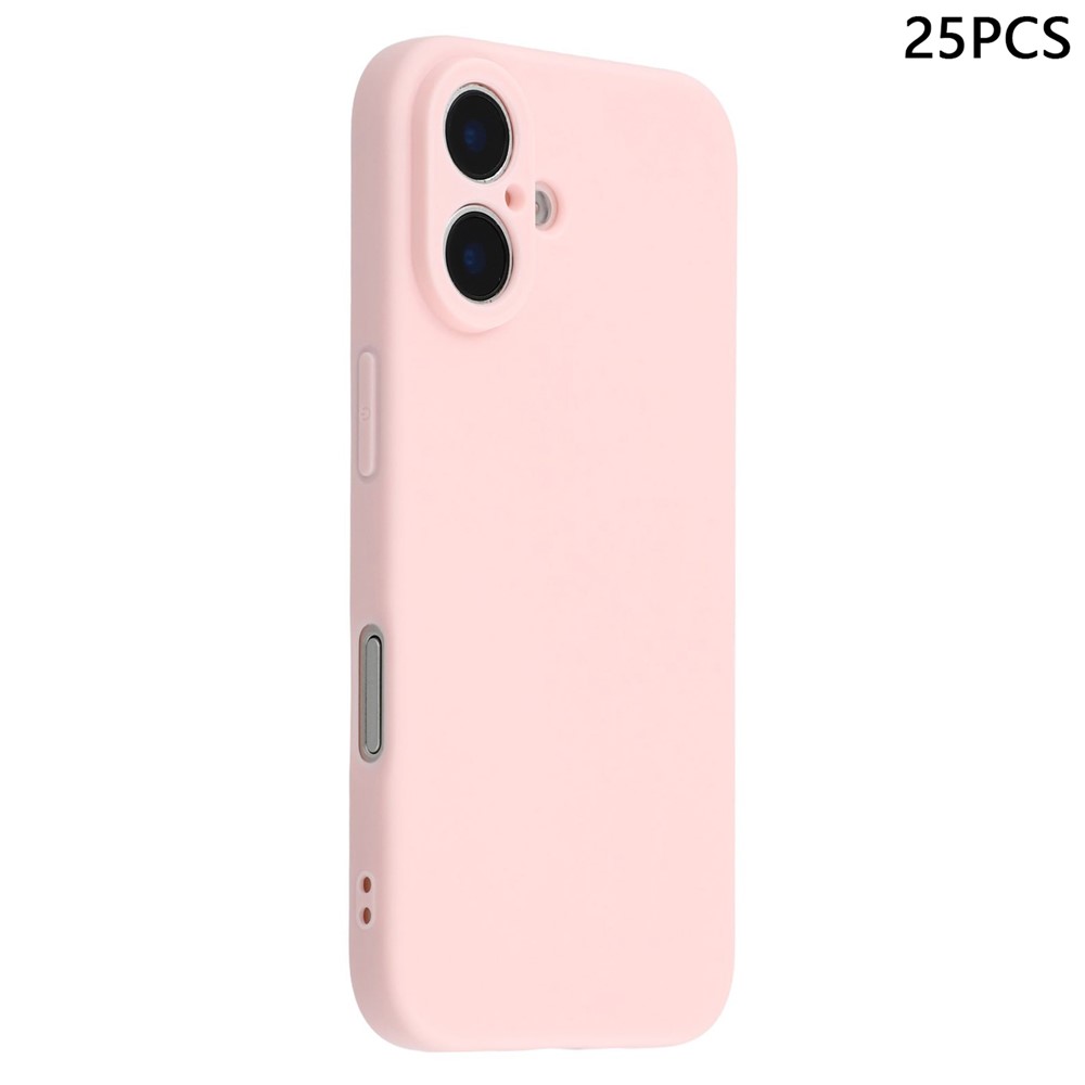 Bulk Purchasing 25Pcs For iPhone 16 Plus Case 1.2mm TPU Matte Phone Cover - Light Pink