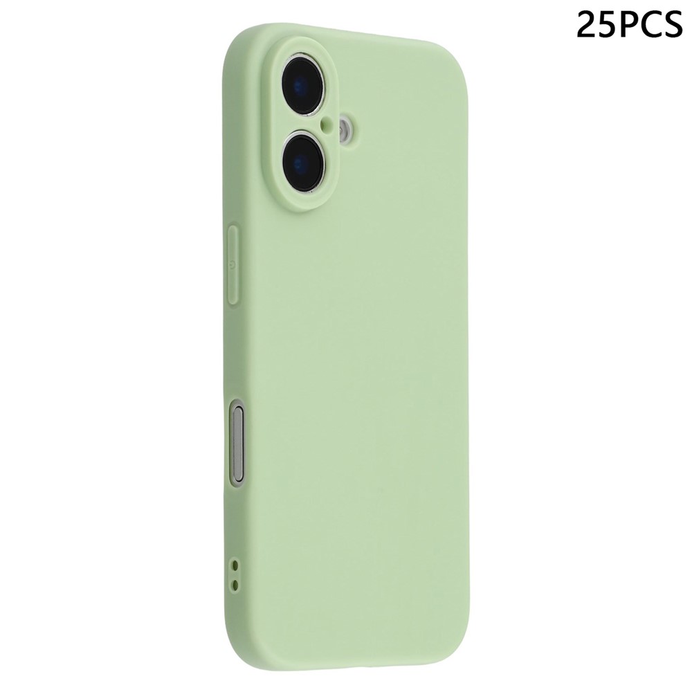Bulk Purchasing 25Pcs For iPhone 16 Plus Case 1.2mm TPU Matte Phone Cover - Matcha Green