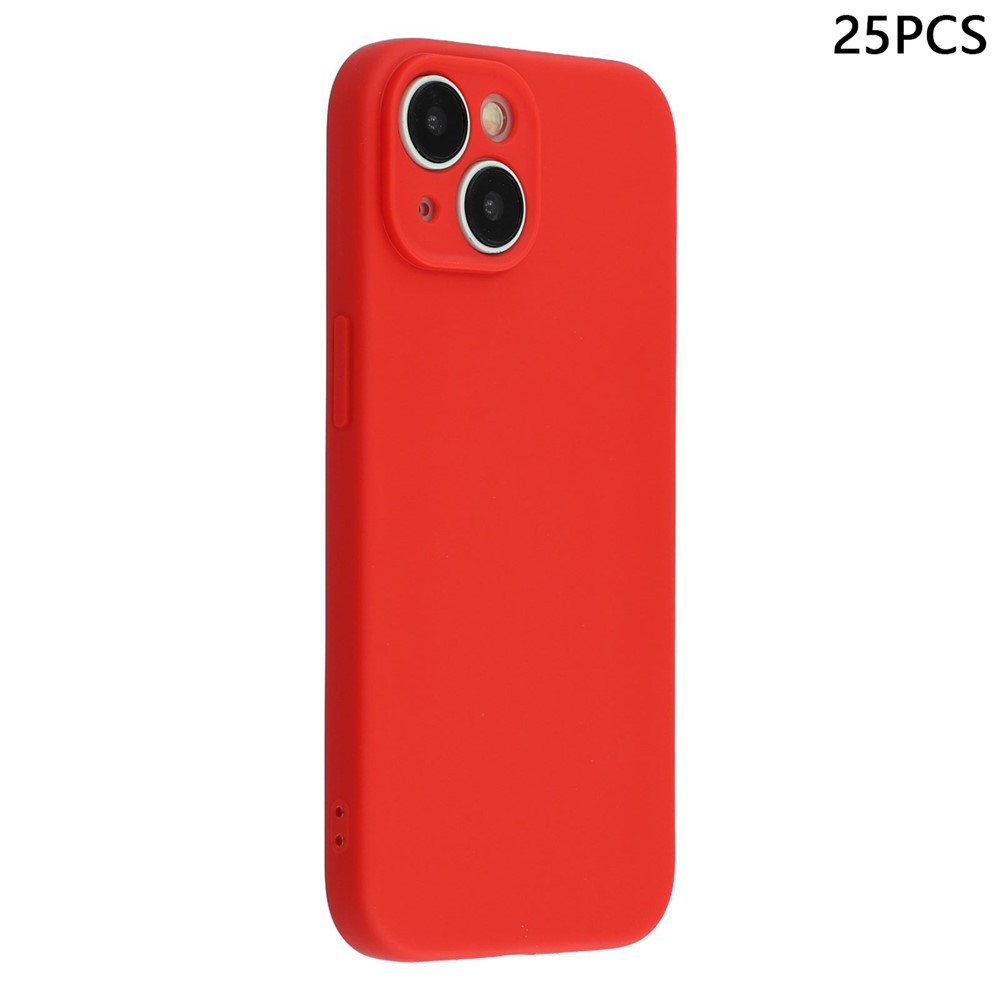 Bulk Purchasing 25Pcs For iPhone 14 Case 1.2mm TPU Matte Phone Cover - Red