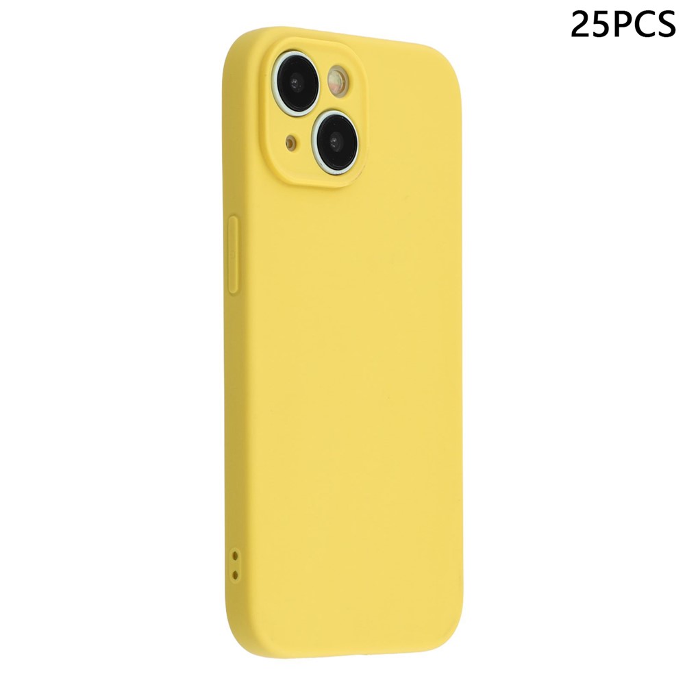 Bulk Purchasing 25Pcs For iPhone 14 Plus Case 1.2mm TPU Matte Phone Cover - Yellow