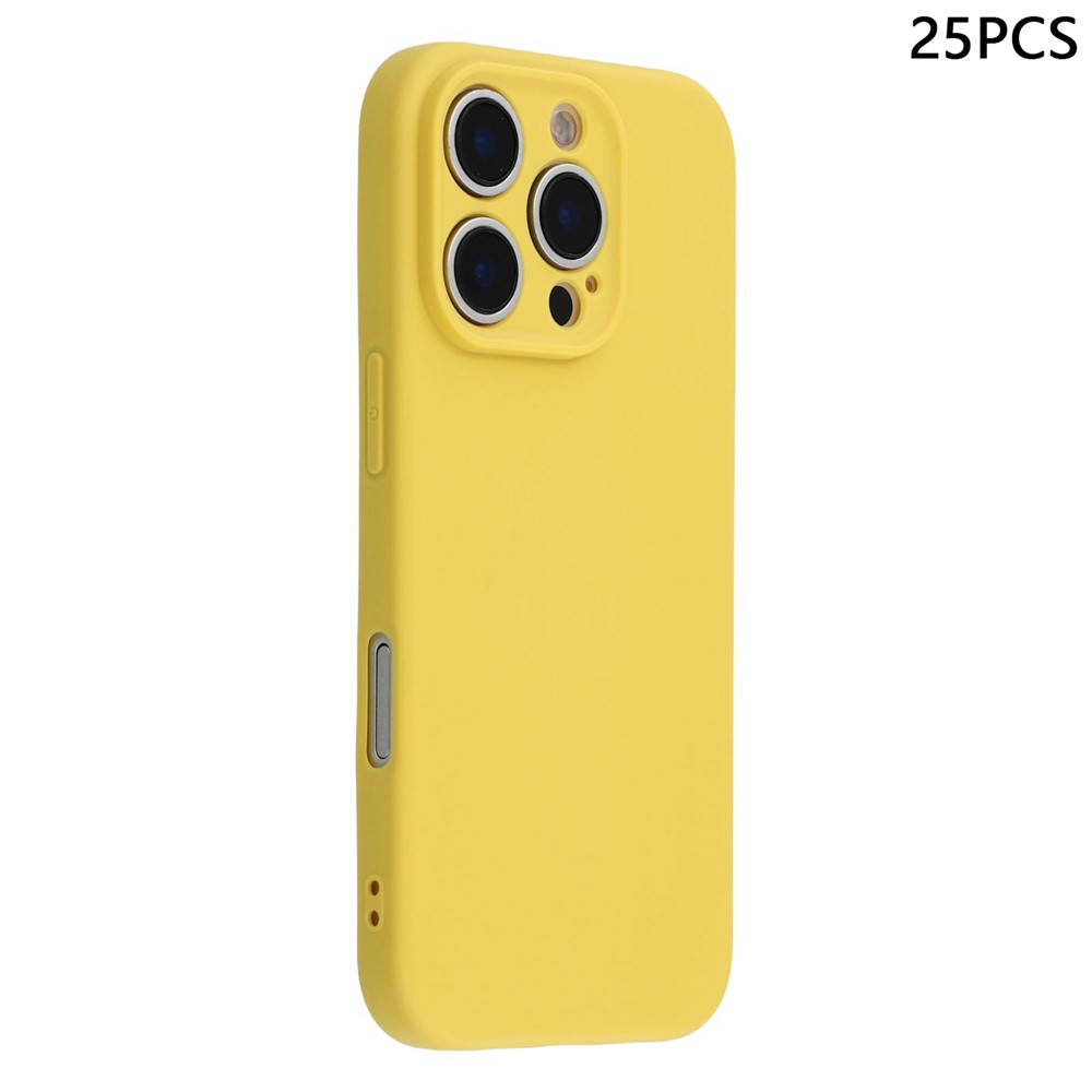Bulk Purchasing 25Pcs For iPhone 16 Pro Max Case 1.2mm TPU Matte Phone Cover - Yellow