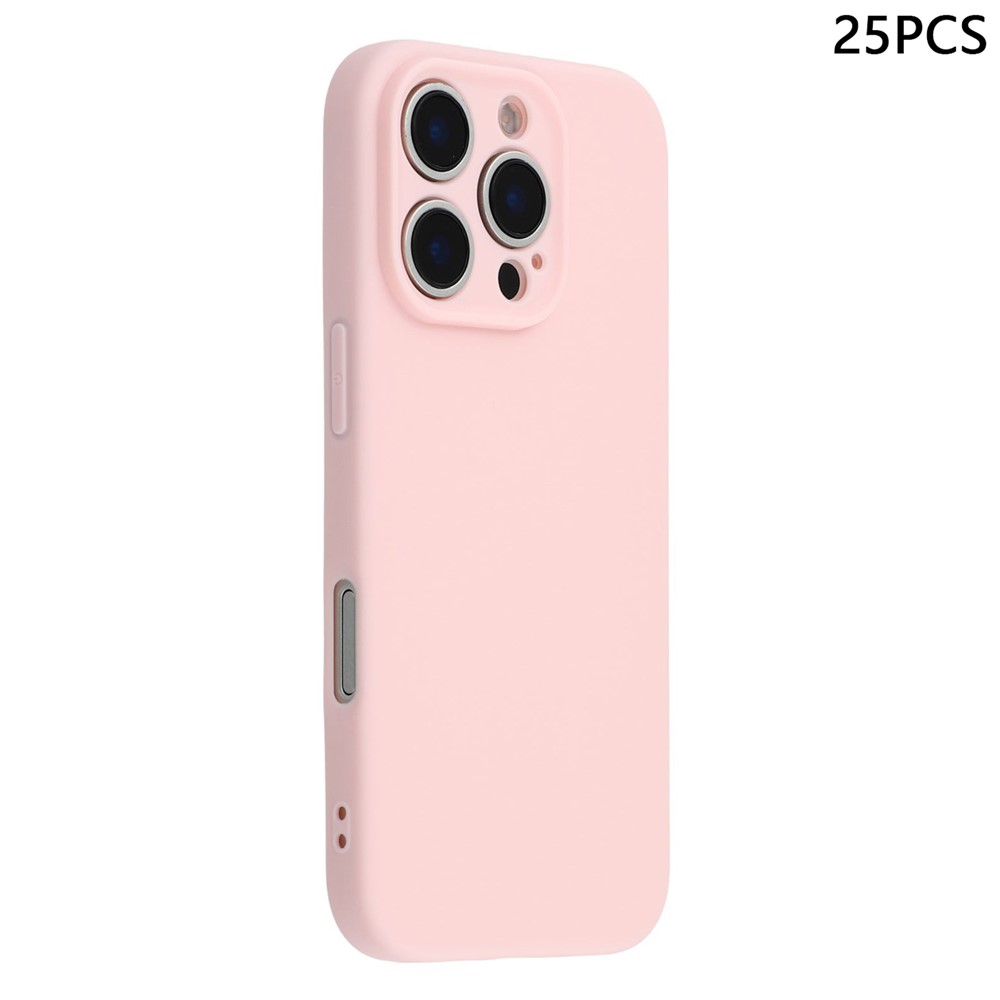 Bulk Purchasing 25Pcs For iPhone 16 Pro Max Case 1.2mm TPU Matte Phone Cover - Light Pink