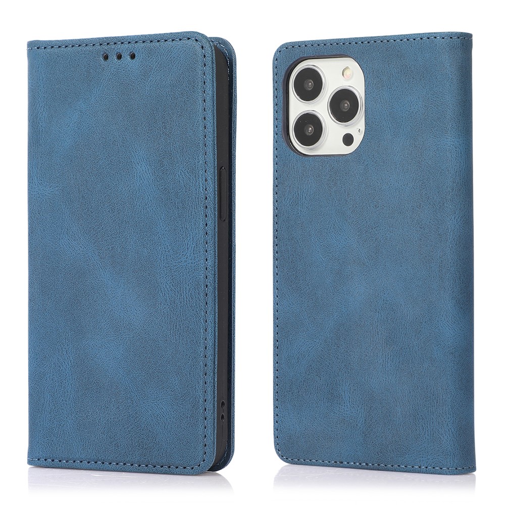 For iPhone 16 Pro Max Case Wallet Magnetic Closing Leather Flip Phone Cover - Blue