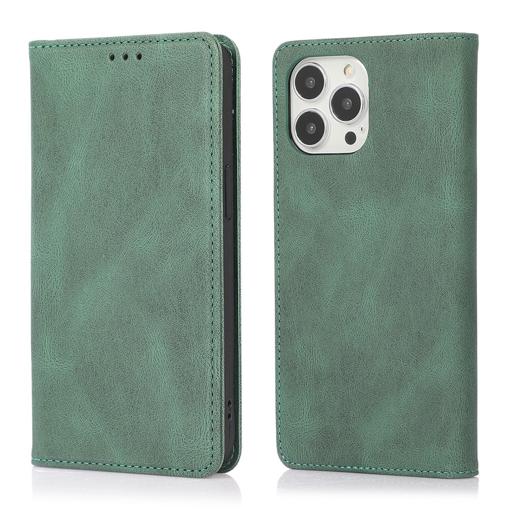 For iPhone 16 Pro Max Case Wallet Magnetic Closing Leather Flip Phone Cover - Green