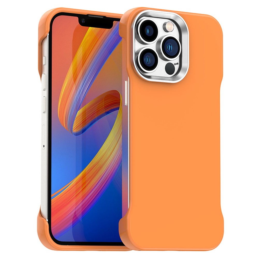 For iPhone 13 Pro Magnetic Case Frameless Ultra Thin TPU + PET Phone Cover Reinforced Corners - Orange