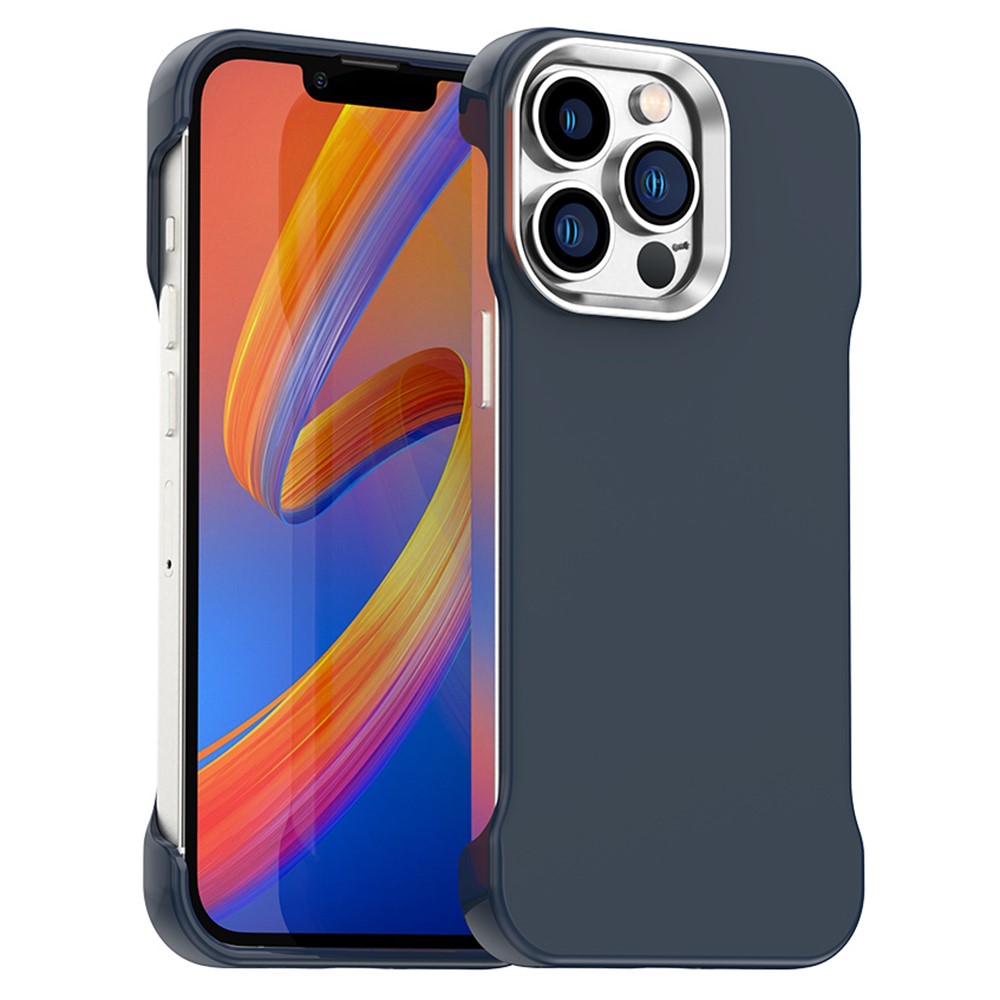 For iPhone 13 Pro Max Magnetic Case Frameless Ultra Thin TPU + PET Phone Cover Reinforced Corners - Blue