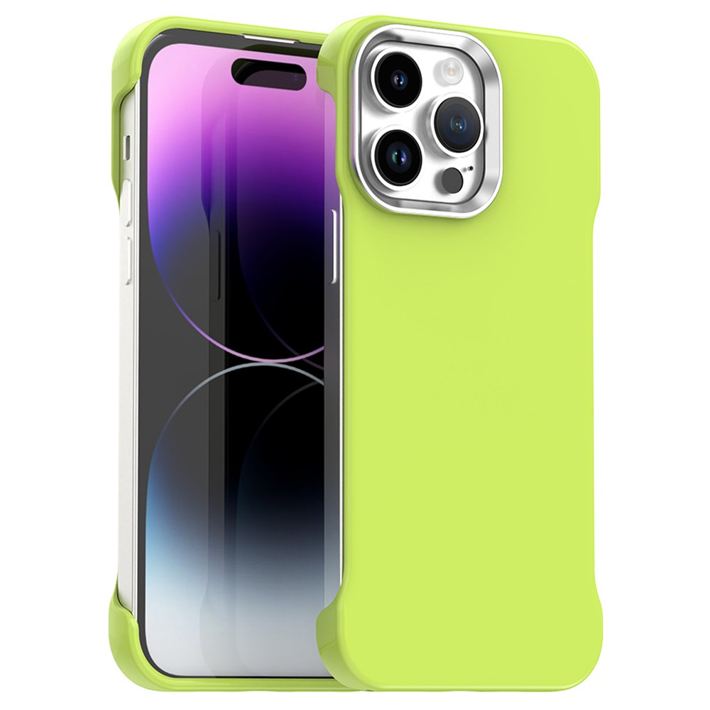 For iPhone 14 Pro Magnetic Case Frameless Ultra Thin TPU + PET Phone Cover Reinforced Corners - Green