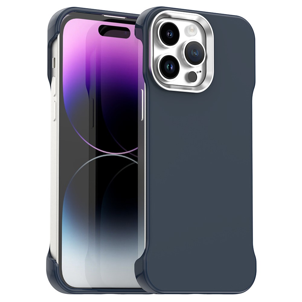For iPhone 14 Pro Max Magnetic Case Frameless Ultra Thin TPU + PET Phone Cover Reinforced Corners - Blue