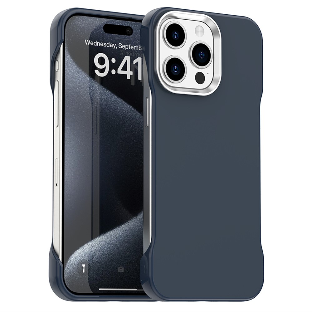 For iPhone 15 Pro Max Magnetic Case Frameless Ultra Thin TPU + PET Phone Cover Reinforced Corners - Blue