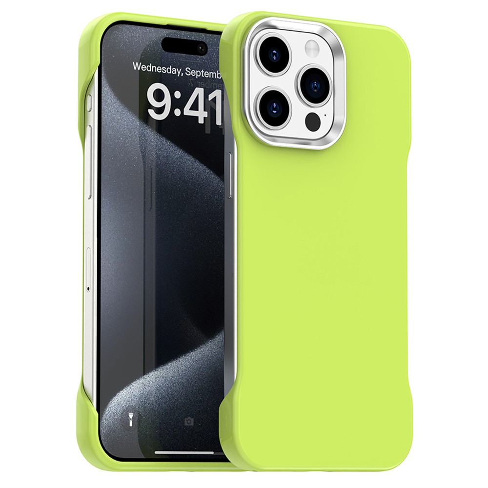 For iPhone 15 Pro Max Magnetic Case Frameless Ultra Thin TPU + PET Phone Cover Reinforced Corners - Green
