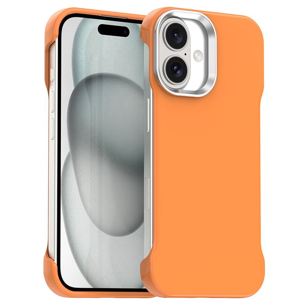 For iPhone 16 Plus Magnetic Case Frameless Ultra Thin TPU + PET Phone Cover Reinforced Corners - Orange