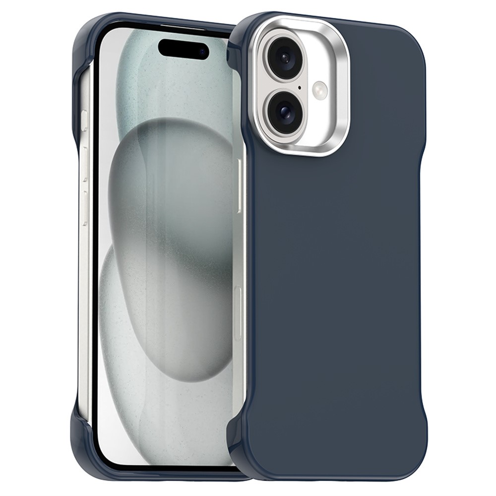 For iPhone 16 Plus Magnetic Case Frameless Ultra Thin TPU + PET Phone Cover Reinforced Corners - Blue