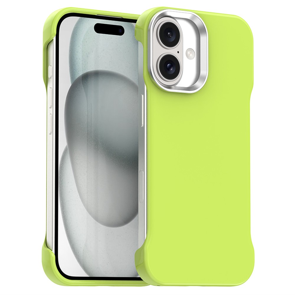 For iPhone 16 Plus Magnetic Case Frameless Ultra Thin TPU + PET Phone Cover Reinforced Corners - Green