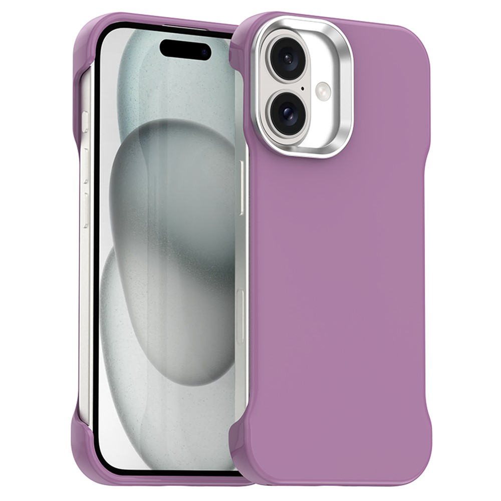For iPhone 16 Plus Magnetic Case Frameless Ultra Thin TPU + PET Phone Cover Reinforced Corners - Purple