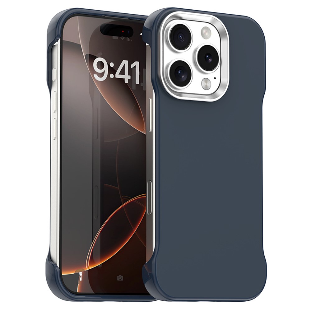 For iPhone 16 Pro Max Magnetic Case Frameless Ultra Thin TPU + PET Phone Cover Reinforced Corners - Blue