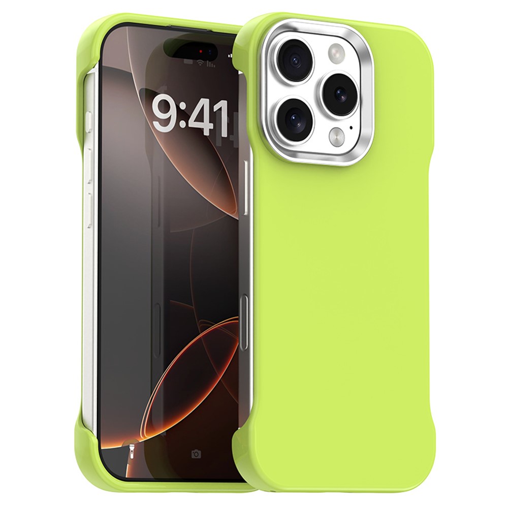 For iPhone 16 Pro Max Magnetic Case Frameless Ultra Thin TPU + PET Phone Cover Reinforced Corners - Green