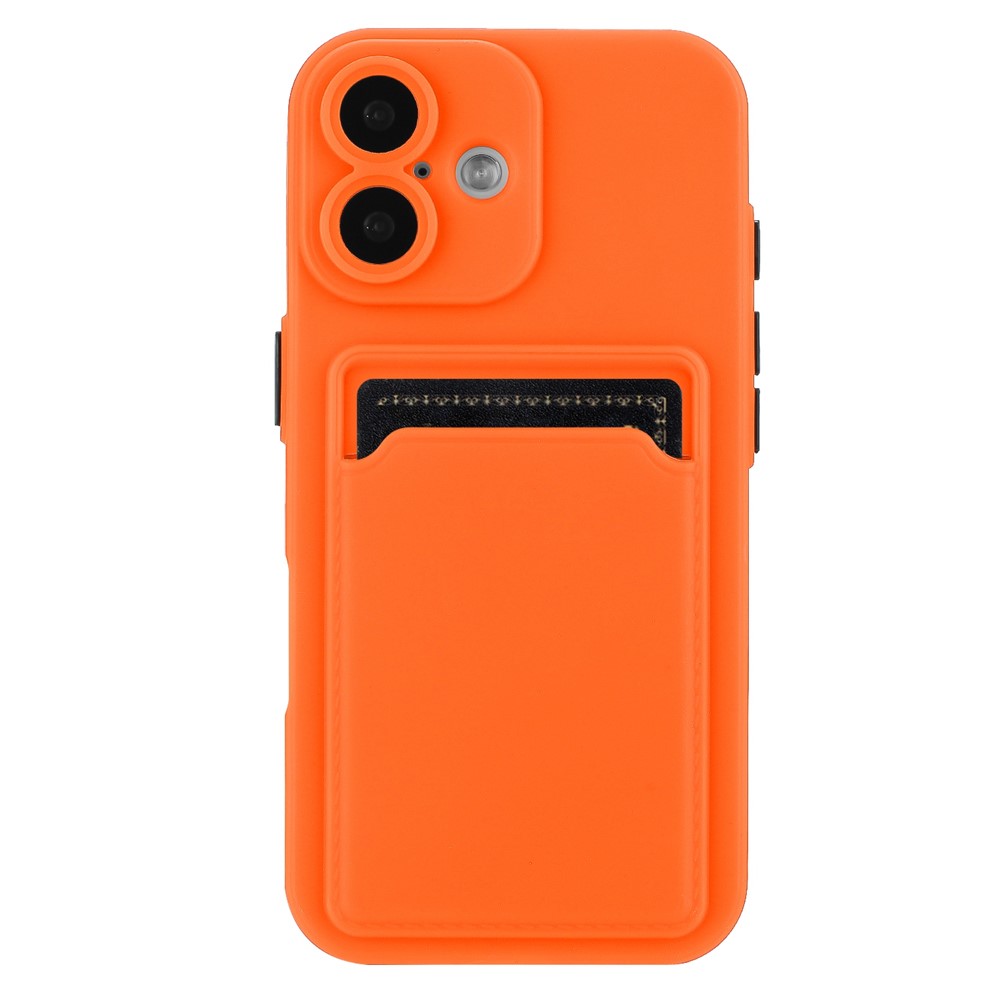 Bulk Purchasing For iPhone 16 Plus Case Flexible TPU Phone Cover with Back Card Slot - Orange