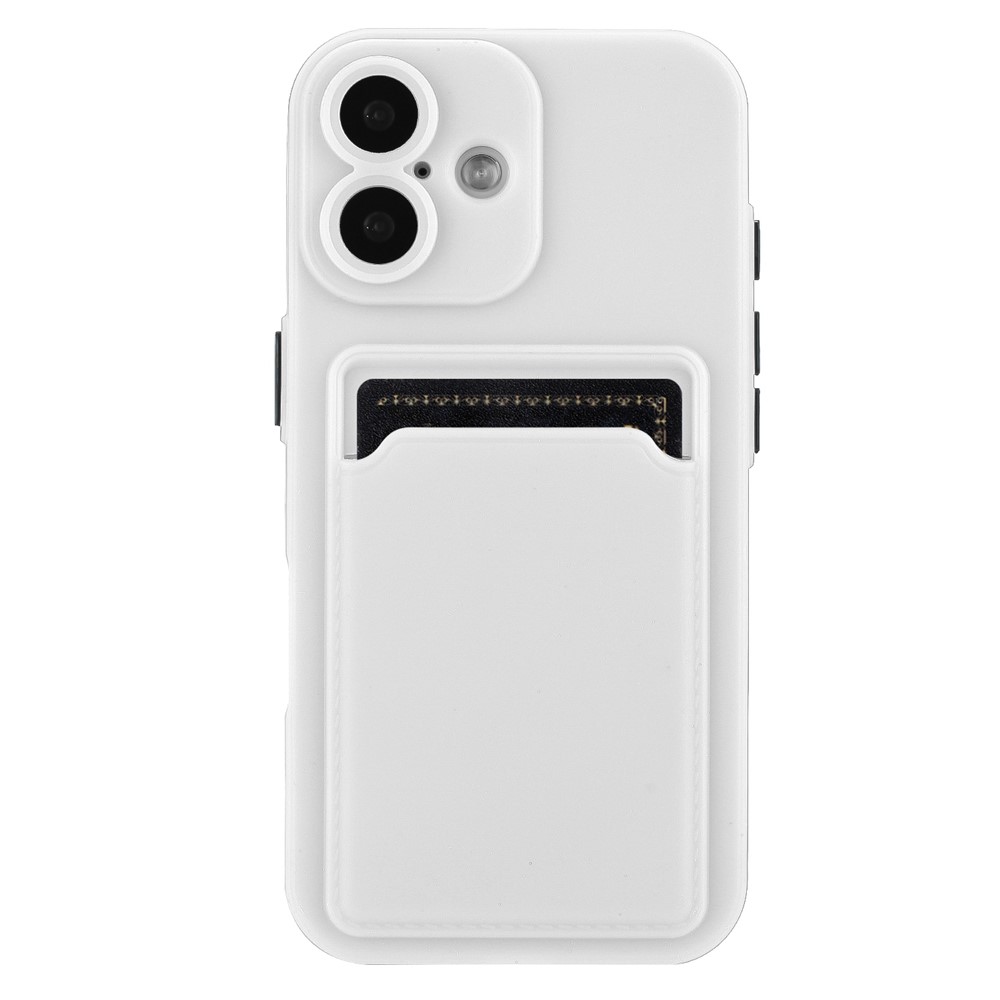Bulk Purchasing For iPhone 16 Plus Case Flexible TPU Phone Cover with Back Card Slot - White