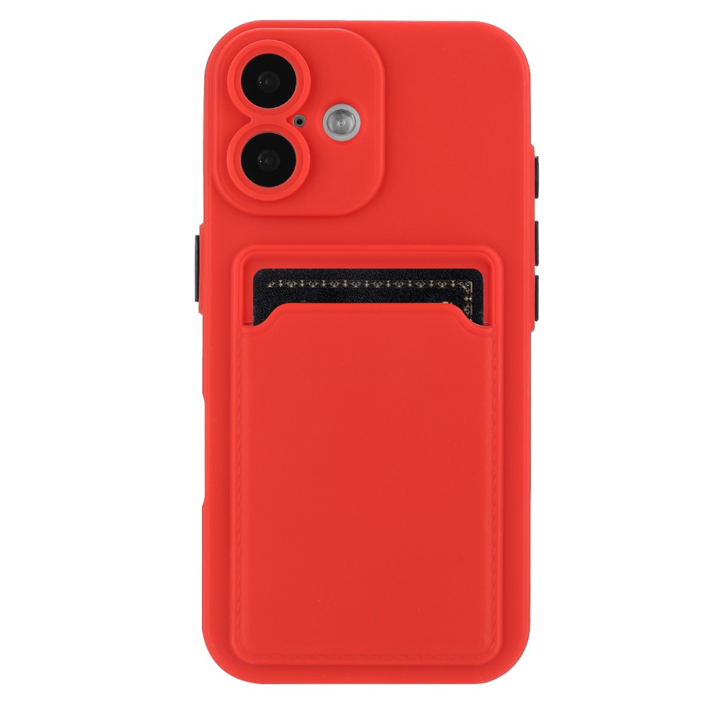 Bulk Purchasing For iPhone 16 Plus Case Flexible TPU Phone Cover with Back Card Slot - Red