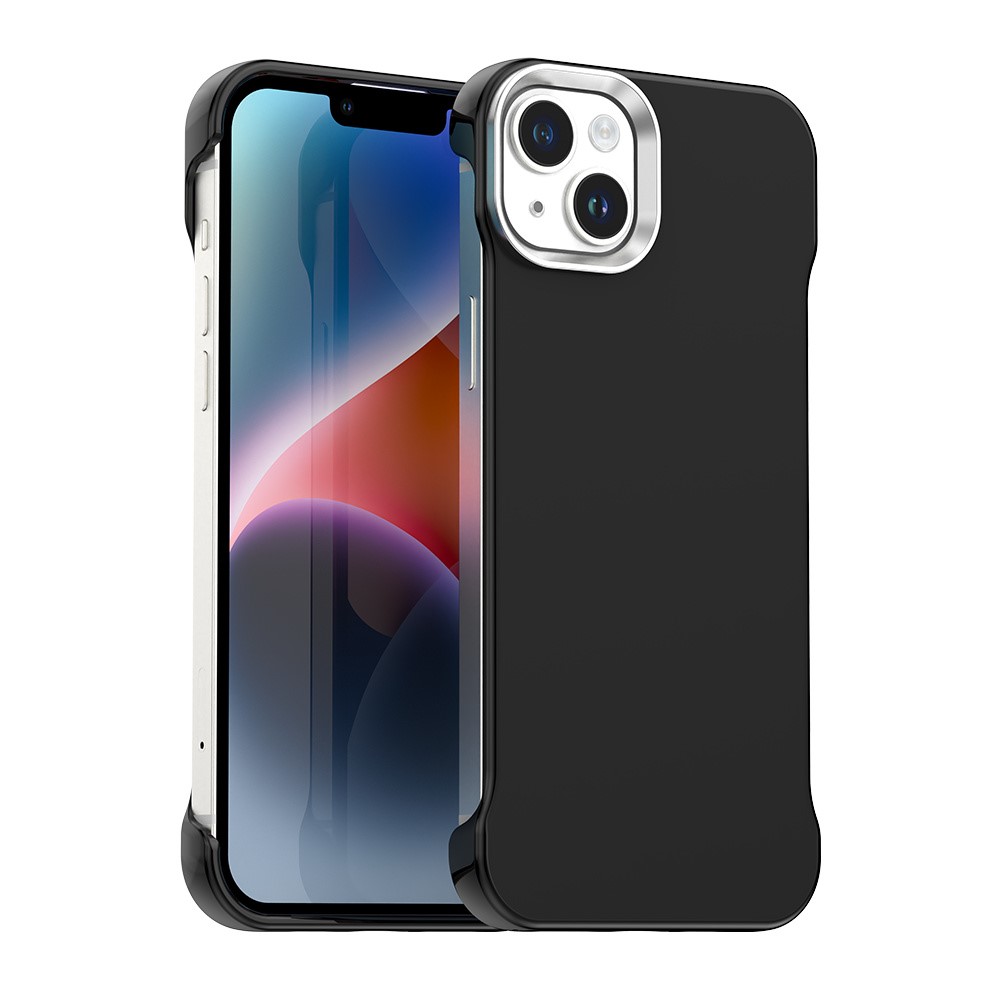 For iPhone 14 / 13 Magnetic Case Frameless Ultra Thin TPU + PET Phone Cover Reinforced Corners - Black