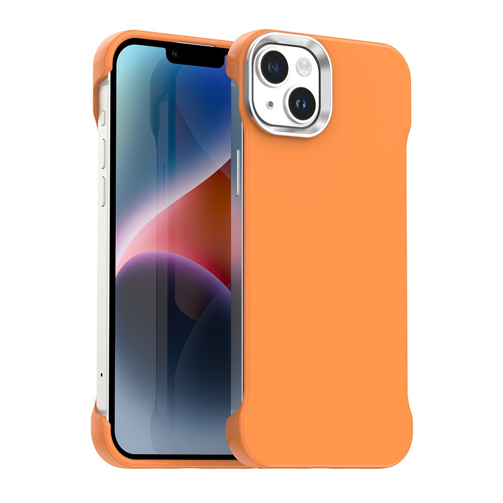 For iPhone 14 / 13 Magnetic Case Frameless Ultra Thin TPU + PET Phone Cover Reinforced Corners - Orange