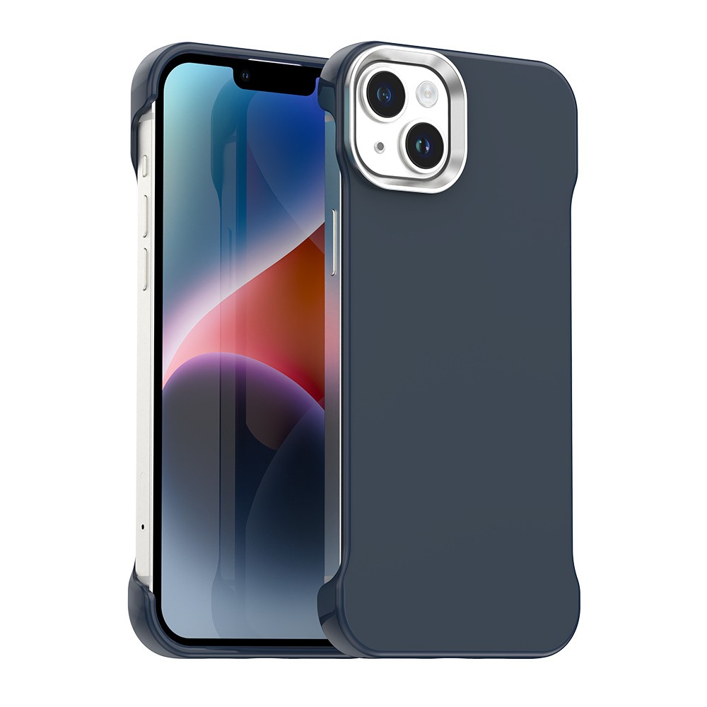 For iPhone 14 / 13 Magnetic Case Frameless Ultra Thin TPU + PET Phone Cover Reinforced Corners - Blue