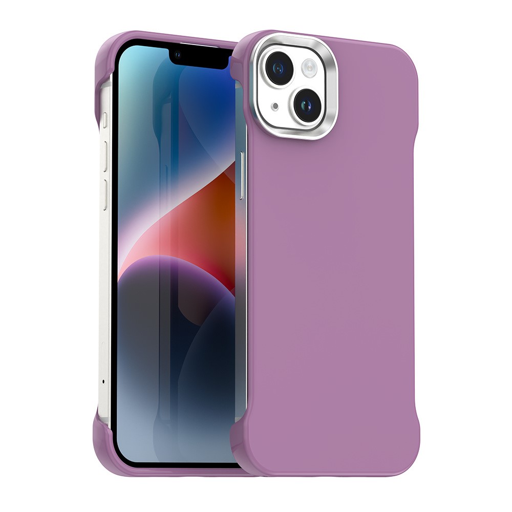 For iPhone 14 / 13 Magnetic Case Frameless Ultra Thin TPU + PET Phone Cover Reinforced Corners - Purple