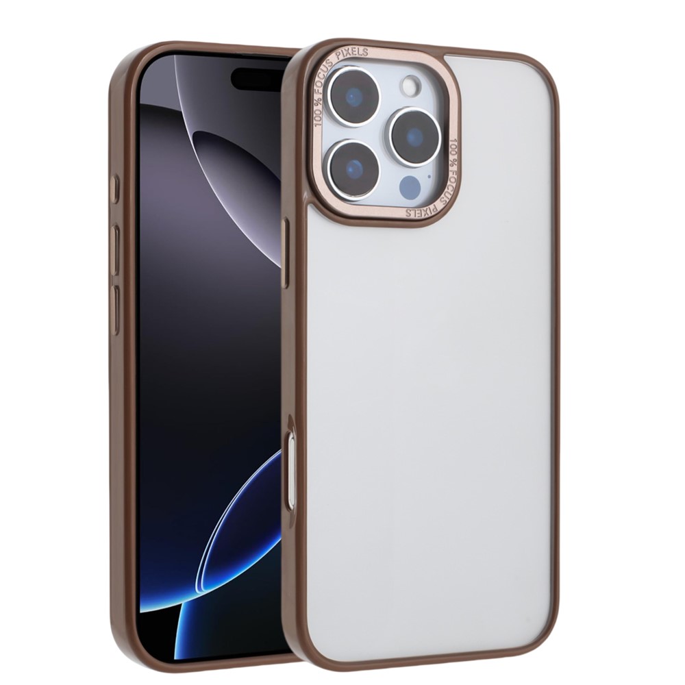 For iPhone 16 Pro Max Case TPU + Acrylic Clear Anti-Yellowing Phone Back Cover - Desert Gold