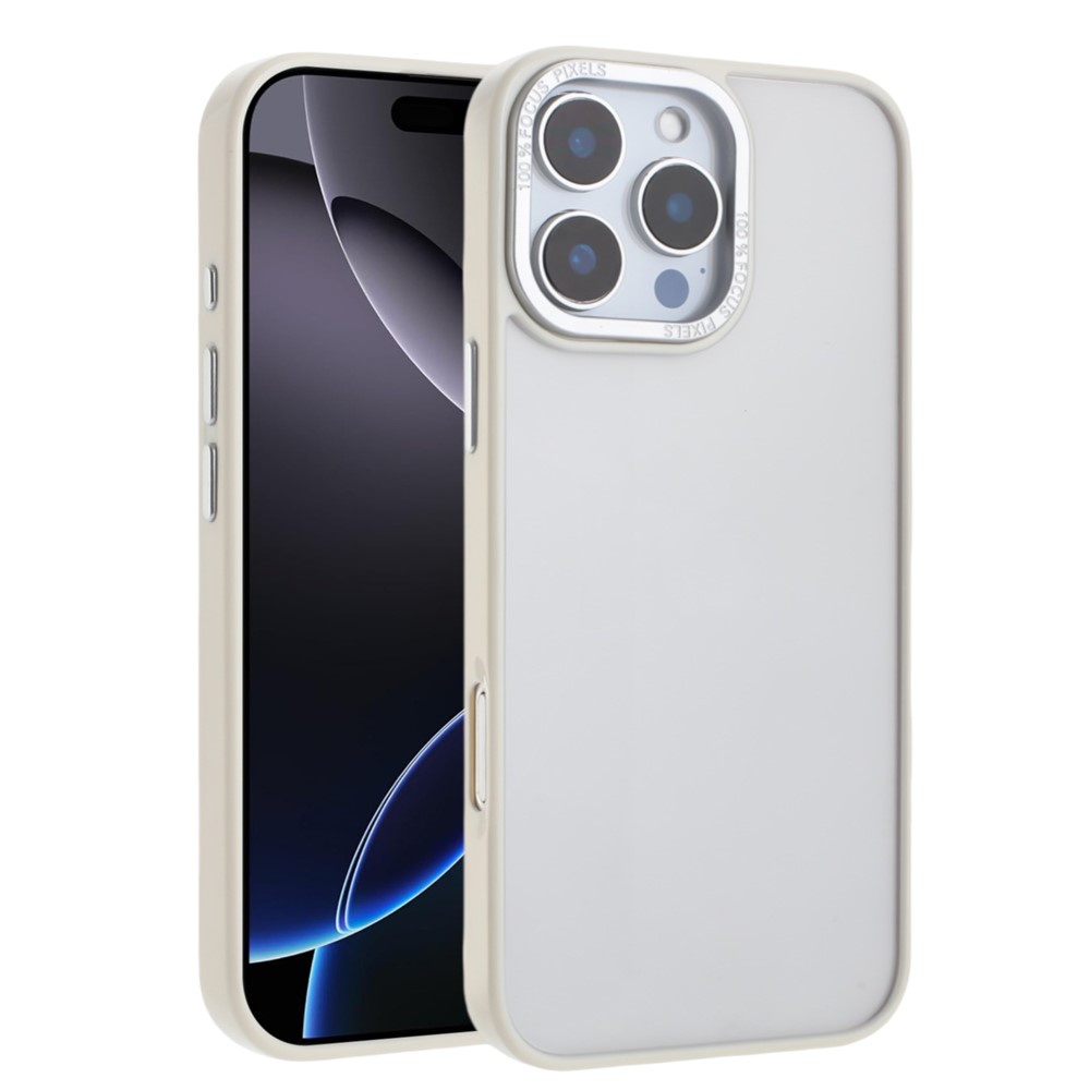 For iPhone 16 Pro Max Case TPU + Acrylic Clear Anti-Yellowing Phone Back Cover - Antique White