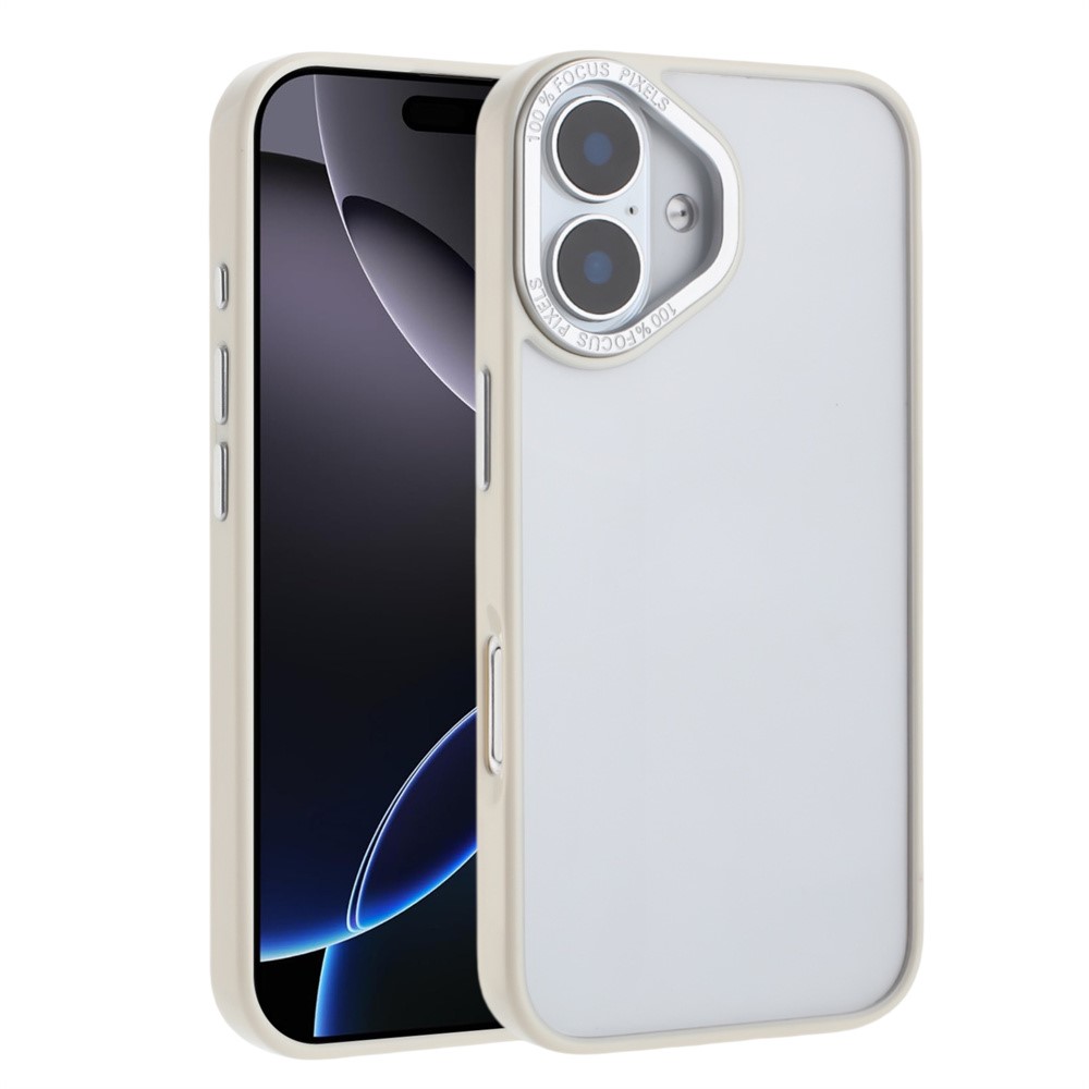 For iPhone 16 Plus Case TPU + Acrylic Clear Anti-Yellowing Phone Back Cover - Antique White