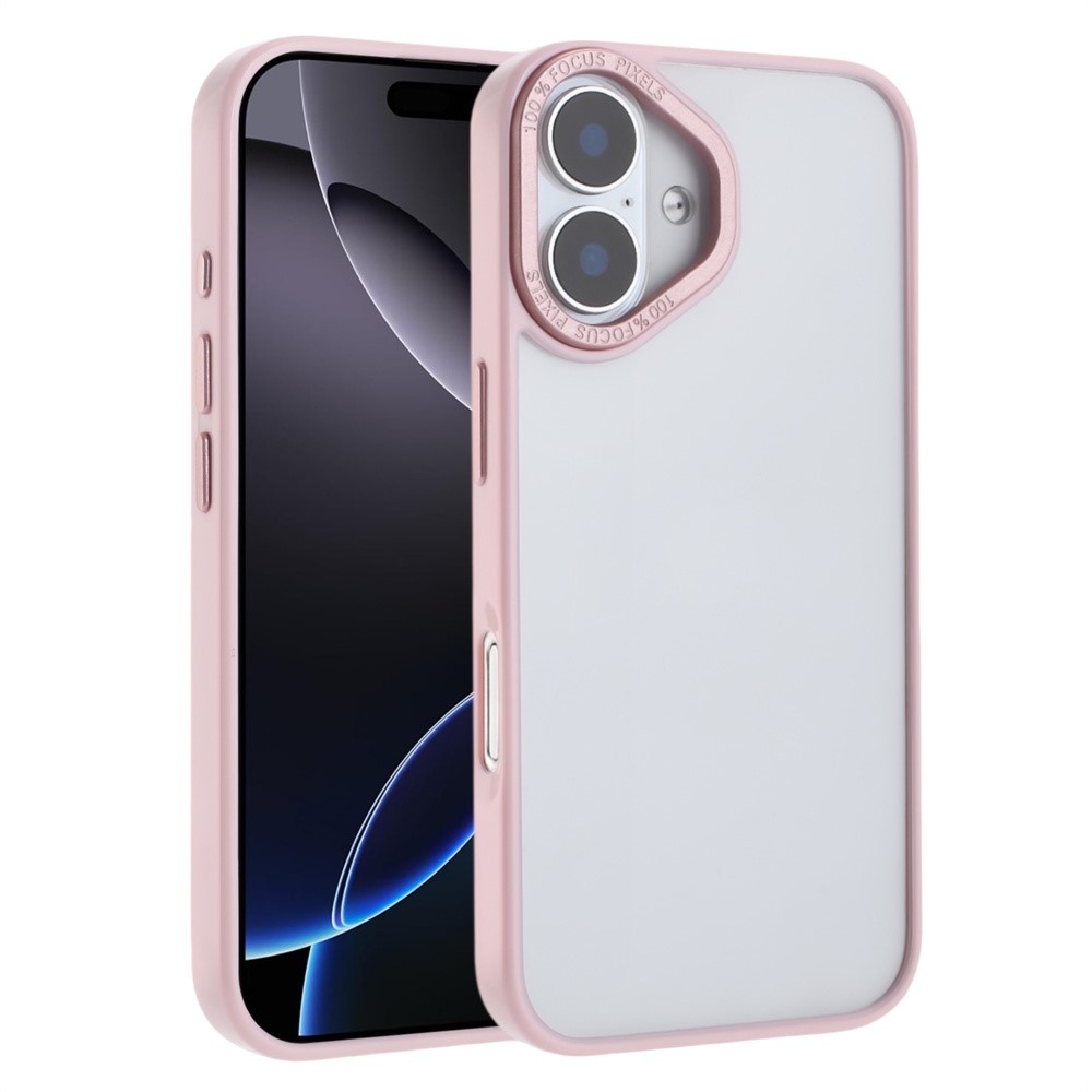 For iPhone 16 Plus Case TPU + Acrylic Clear Anti-Yellowing Phone Back Cover - Pink