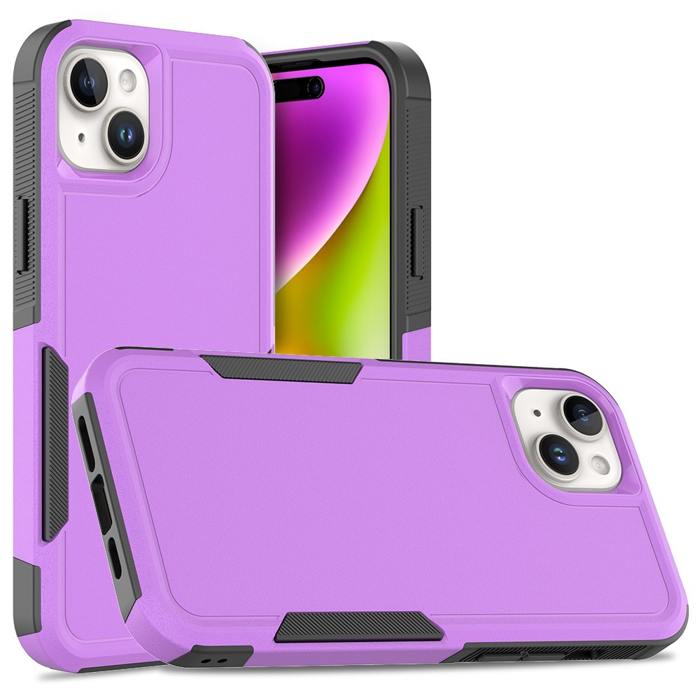 Bulk Purchasing For iPhone 13 Case 2 in 1 PC + TPU Shockproof Phone Cover - Purple