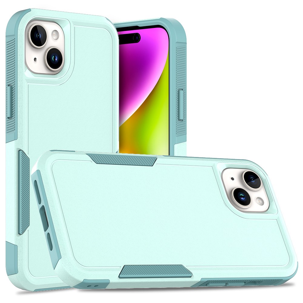 Bulk Purchasing For iPhone 14 Case 2 in 1 PC + TPU Shockproof Phone Cover - Mint Green
