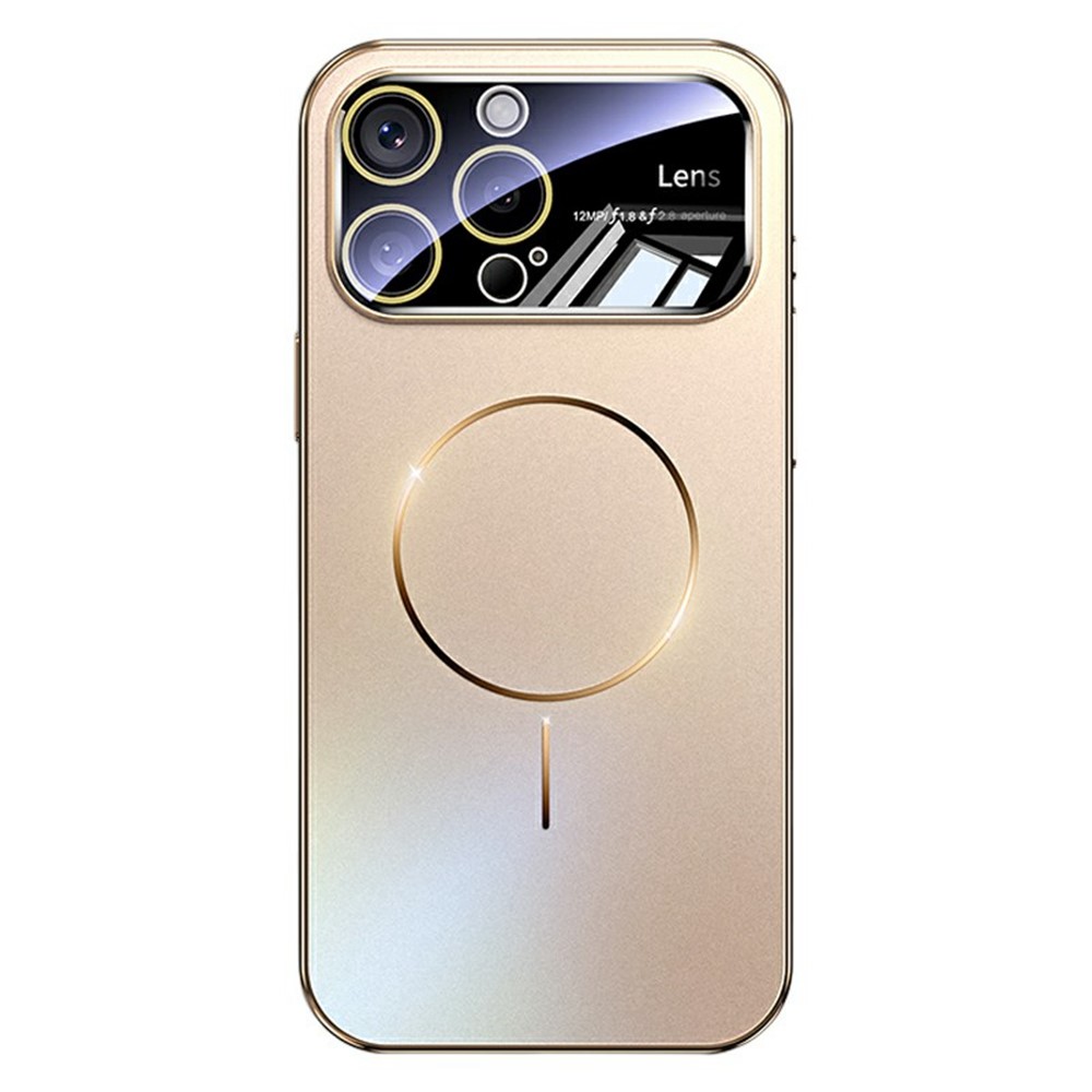 For iPhone 16 Pro Max Case Compatible with MagSafe PC + TPU Phone Cover with Large Window - Gold