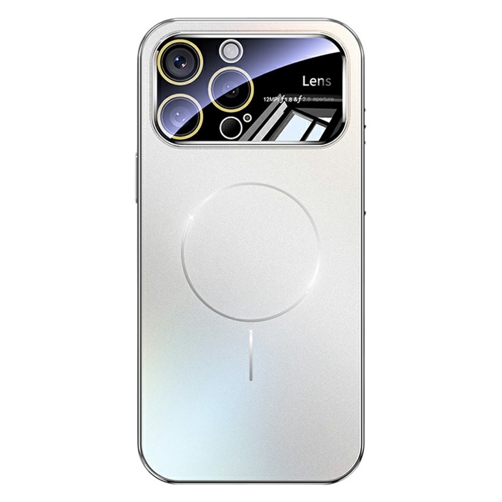 For iPhone 16 Pro Max Case Compatible with MagSafe PC + TPU Phone Cover with Large Window - Silver