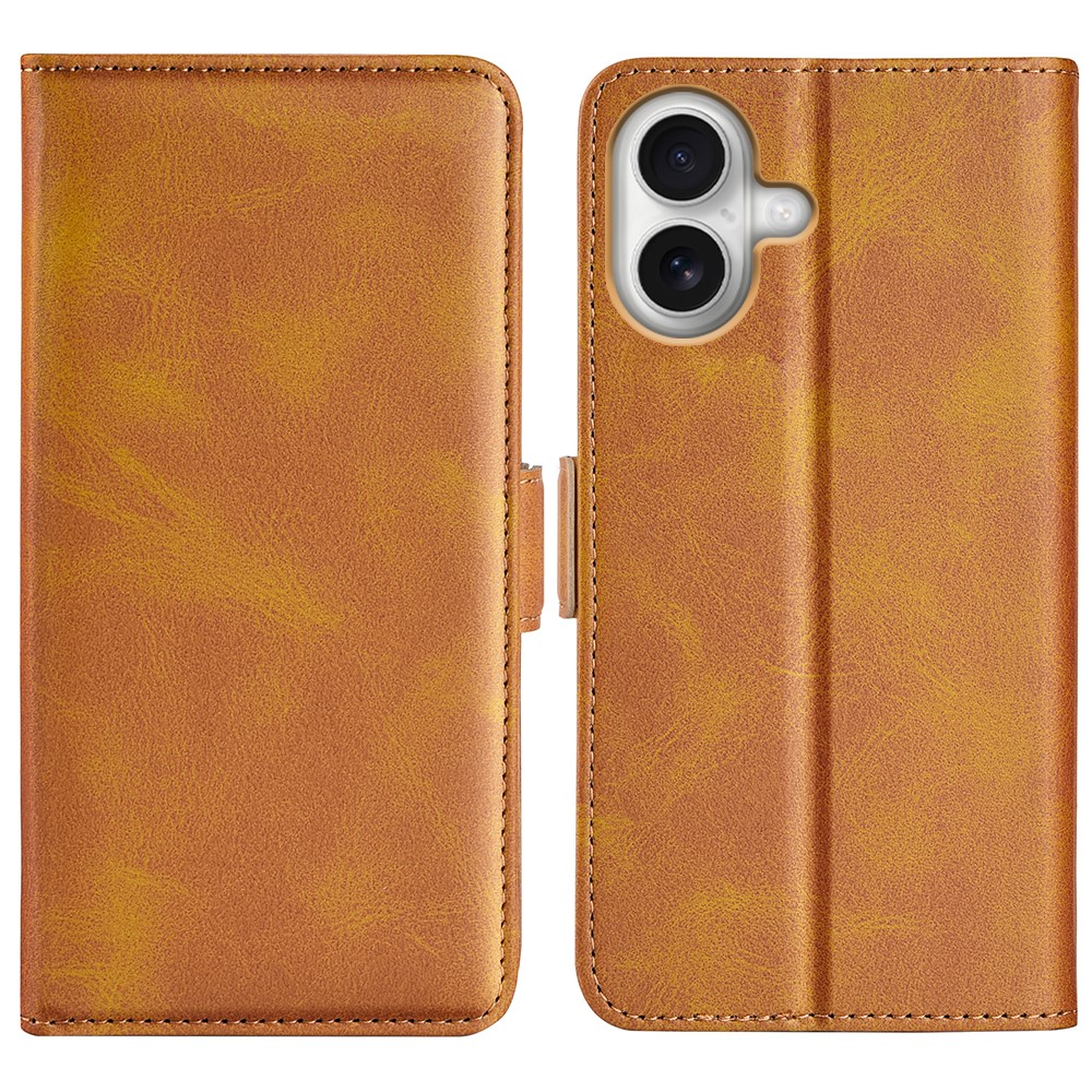 For iPhone 17 Case Calf Texture Leather Wallet Phone Cover - Yellow