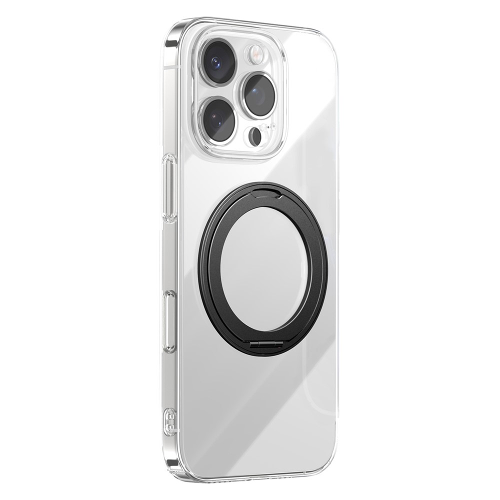 JOYROOM For iPhone 16 Pro Max Case Magnetic Rotating Kickstand Ultra Thin PC Phone Cover - Black