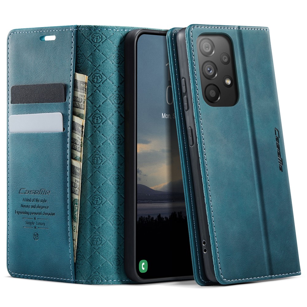 CASEME For Samsung Galaxy A33 5G Case 033 Series RFID Blocking Wallet Stand Calf Texture Leather Phone Cover - Green