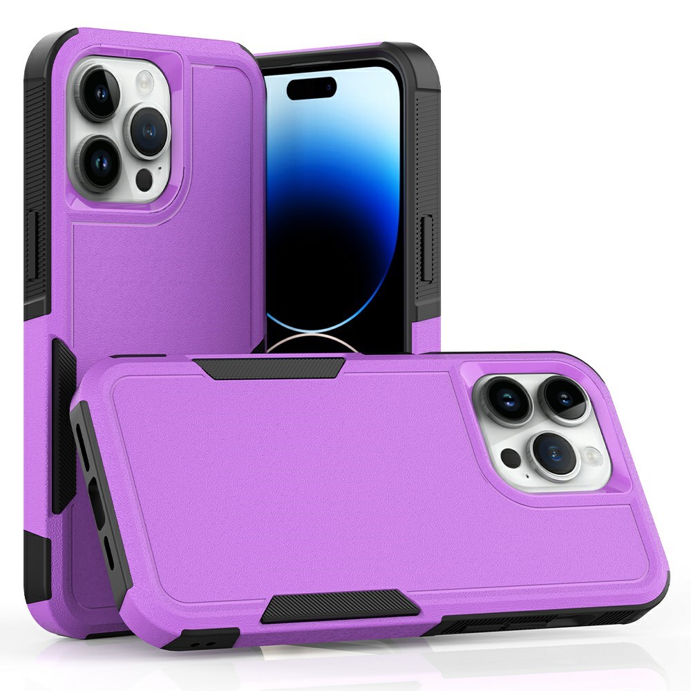 Bulk Purchasing For iPhone 14 Pro Max Case 2 in 1 PC + TPU Shockproof Phone Cover - Purple