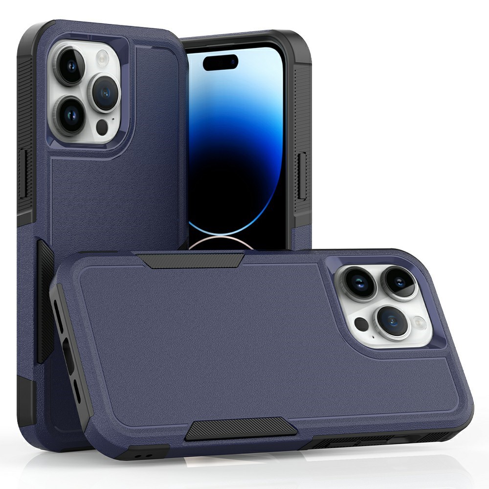 Bulk Purchasing For iPhone 14 Pro Max Case 2 in 1 PC + TPU Shockproof Phone Cover - Dark Blue