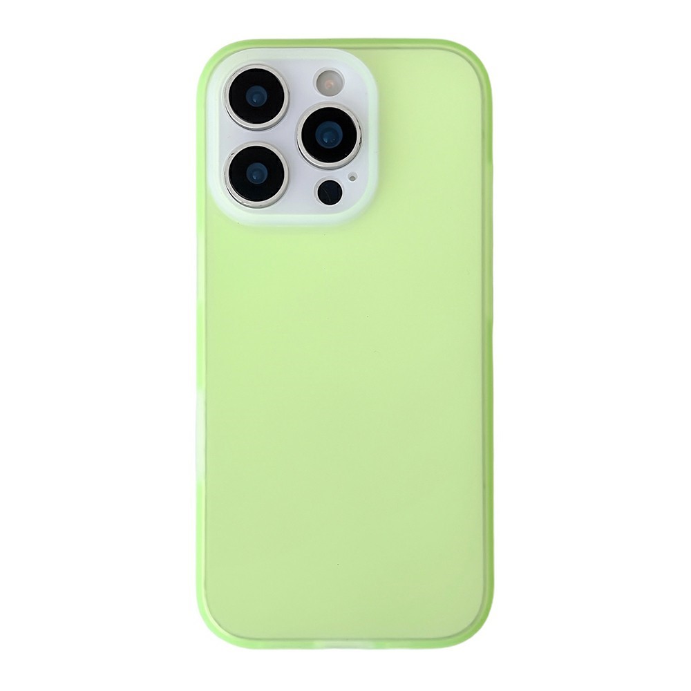 For iPhone 16 Pro Max Case Slim Silicone Phone Back Cover Anti-Fingerprint - Fluorescent Green