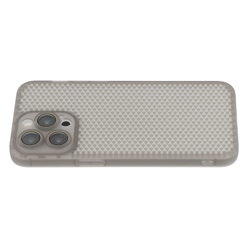 For iPhone 14 Pro Case Heat Dissipation Hard PC Phone Cover with Camera Lens Protector - Transparent Black