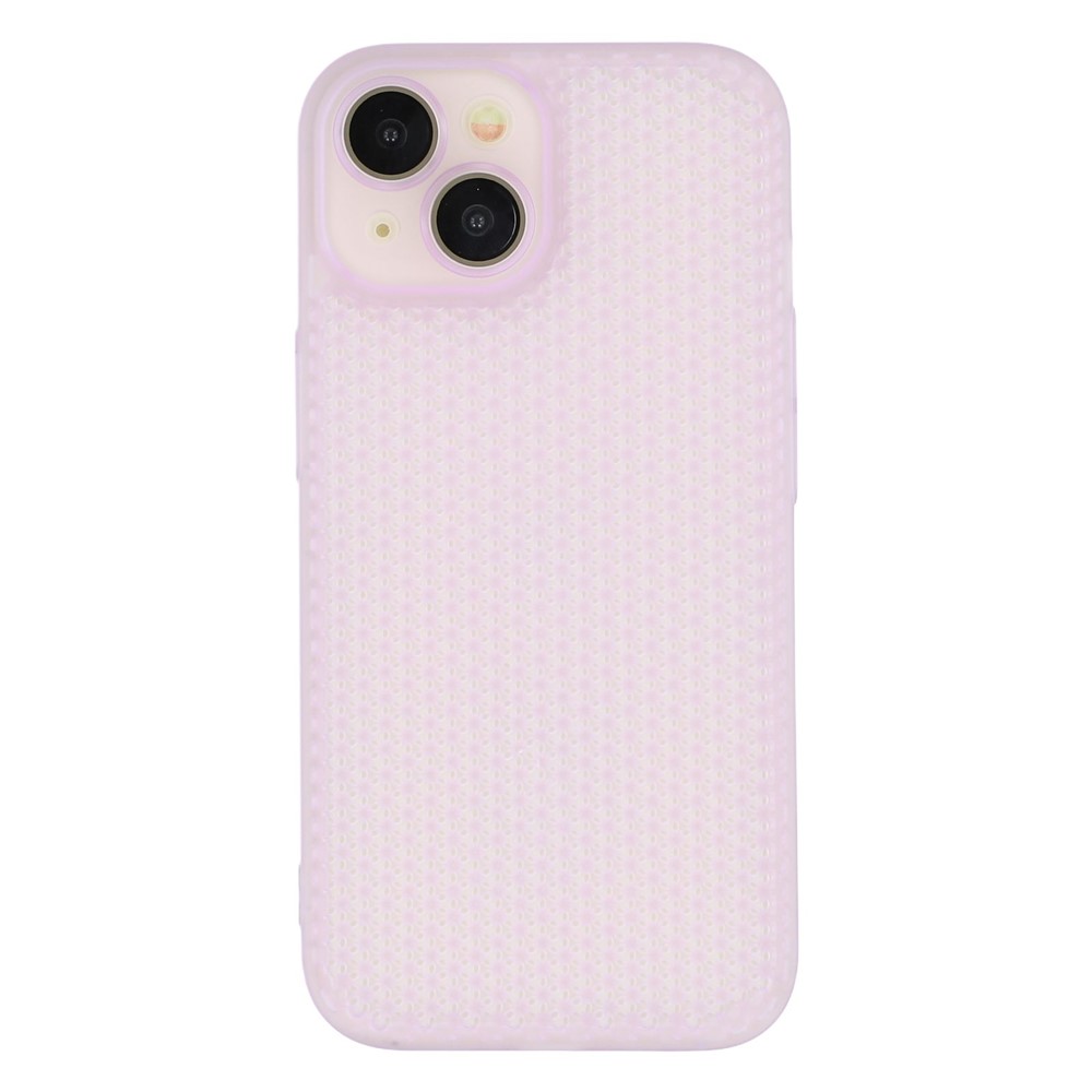 For iPhone 13 Case Heat Dissipation Hard PC Phone Cover with Camera Lens Protector - Transparent Purple