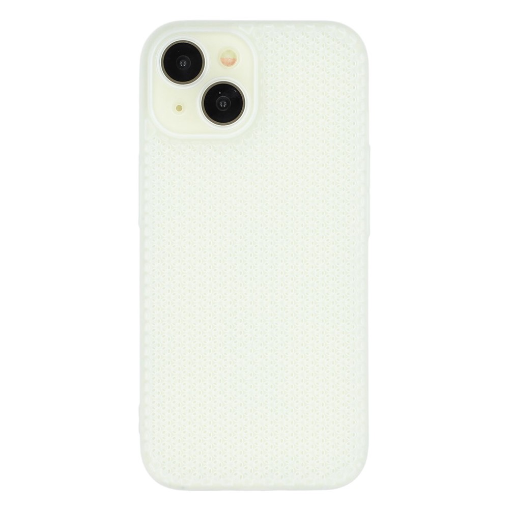 For iPhone 13 Case Heat Dissipation Hard PC Phone Cover with Camera Lens Protector - Transparent White