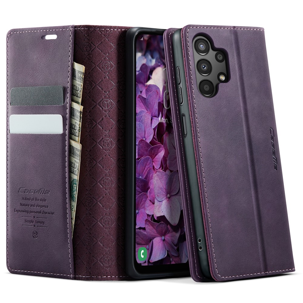 CASEME For Samsung Galaxy M13 5G / A13 4G / A04 4G (164.4mm) / A04s 4G (164.7mm) / A13 5G Case 033 Series RFID Blocking Wallet Leather Phone - Purple