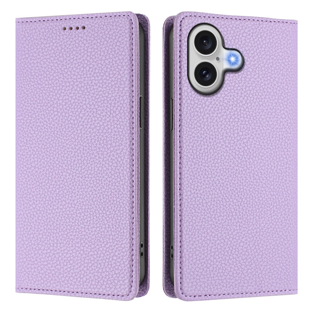For iPhone 17 Wallet Case RFID Blocking Litchi Texture Leather Mobile Cover - Light Purple